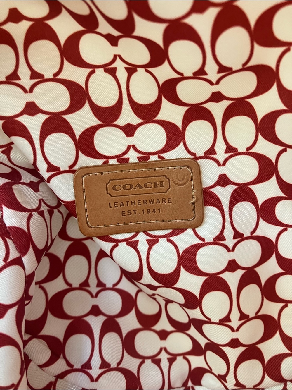 Coach Beige Bucket Hat with Red Trim - vintage - Picture 7 of 7